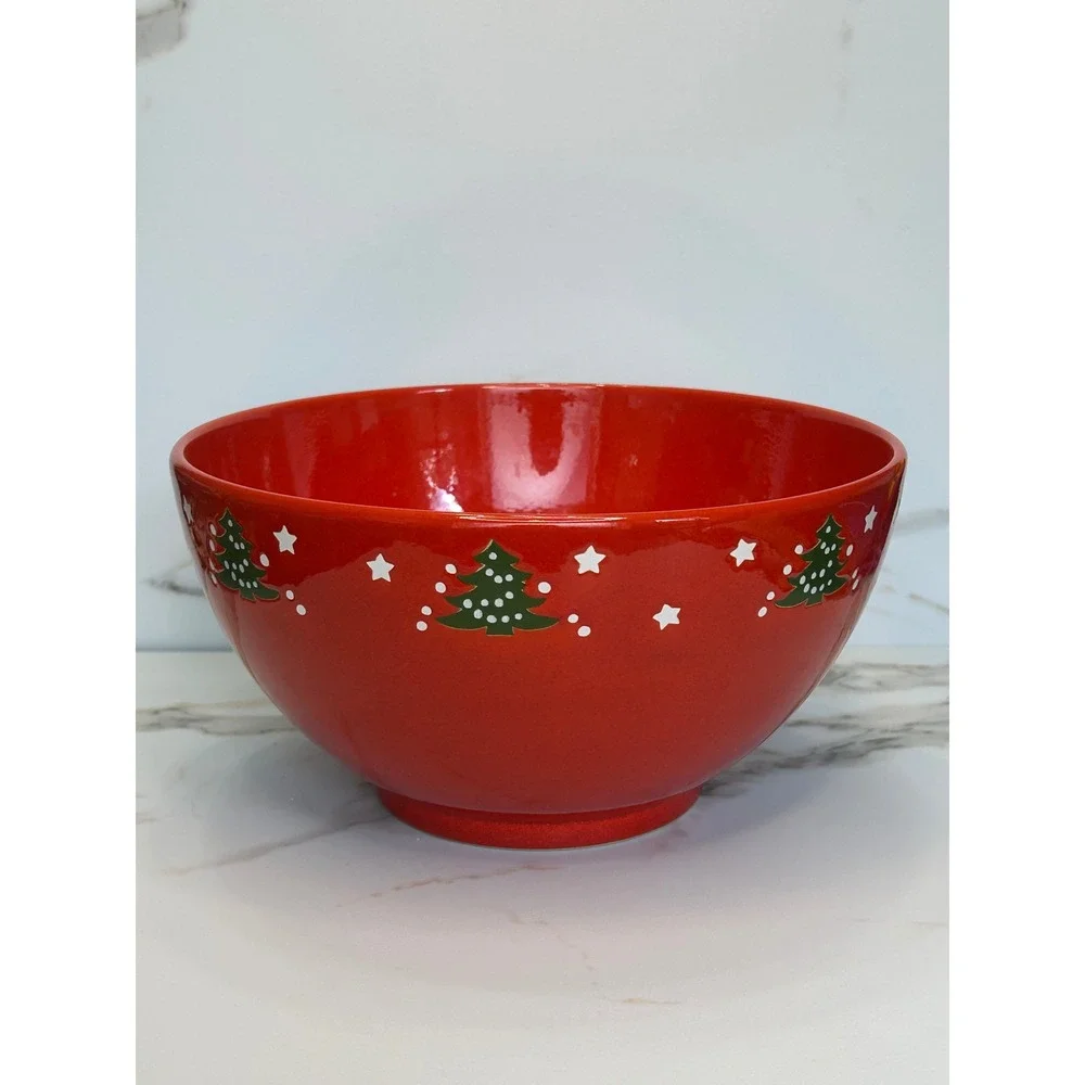 Waechtersbach Germany Red Christmas Tree Serving Bowl Ceramic Holiday Decor